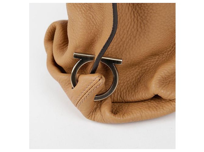Salvatore Ferragamo Borsa a Spalla Gancini Marrone - vista 5