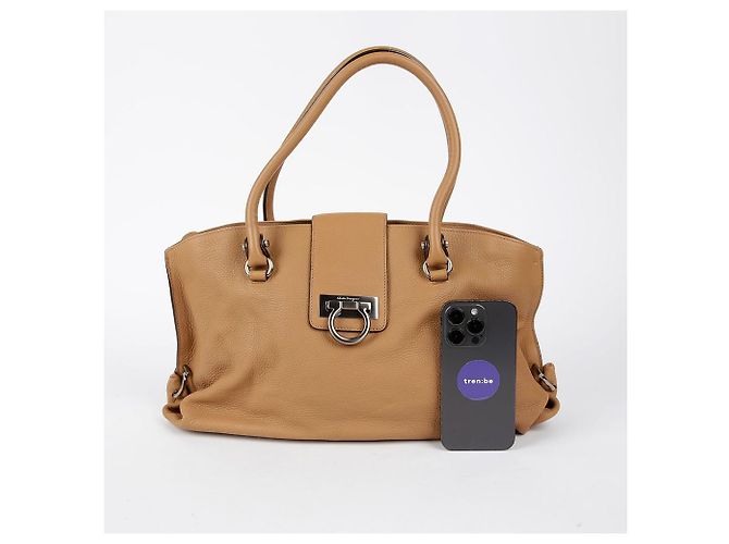 Salvatore Ferragamo Borsa a Spalla Gancini Marrone - vista 7