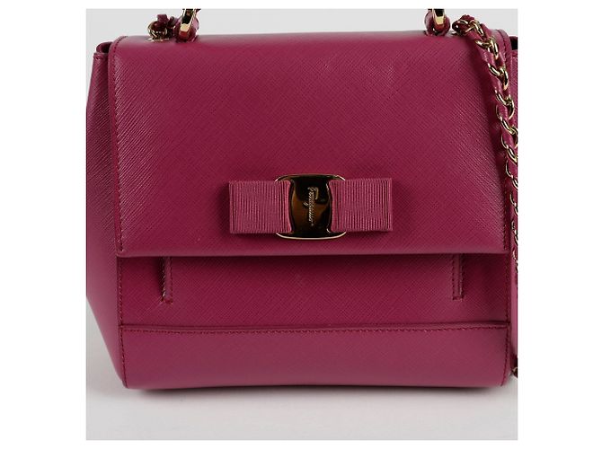 Salvatore Ferragamo Borsa a spalla con fiocco Porpora - vista 2