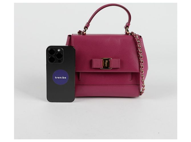 Salvatore Ferragamo Borsa a spalla con fiocco Porpora - vista 7