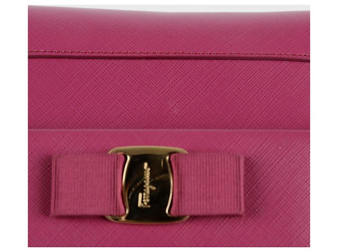 Salvatore Ferragamo Borsa a spalla con fiocco Porpora - vista 8