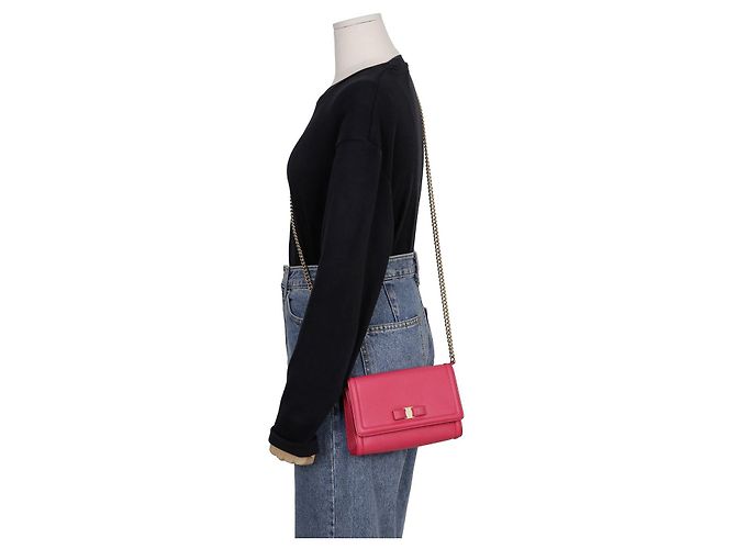 Salvatore Ferragamo Borsa a tracolla Bara Genie Rosa - vista 8