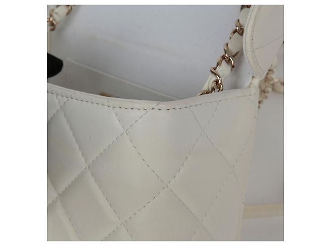 Chanel Borsa a spalla con catena e pattina con logo CC Bianco - vista 19