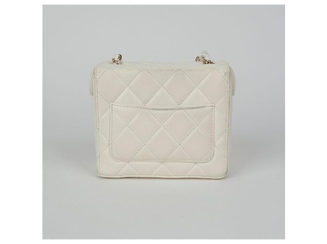 Chanel Borsa a spalla con catena e pattina con logo CC Bianco - vista 4
