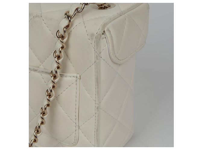 Chanel Borsa a spalla con catena e pattina con logo CC Bianco - vista 6