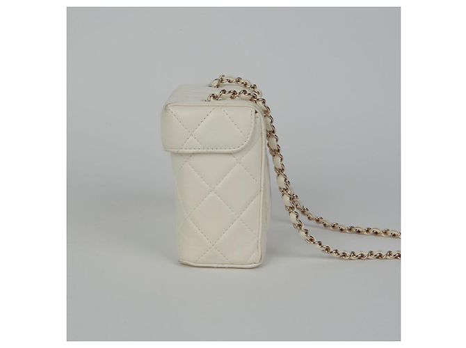 Chanel Borsa a spalla con catena e pattina con logo CC Bianco - vista 8