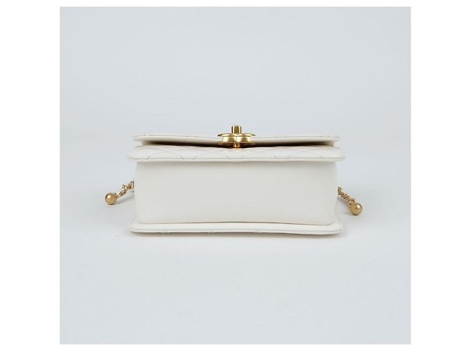 Chanel Borsa a tracolla mini flap con logo CC Bianco - vista 6
