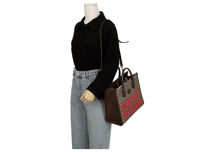 Gucci Kleine Schultertasche mit Flechtmuster Braun - view 14