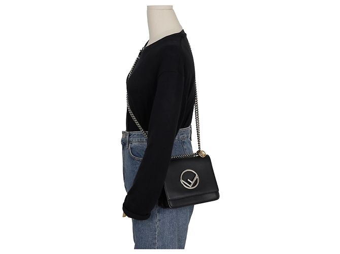Fendi Borsa a tracolla Kan Eye Small Nero - vista 12