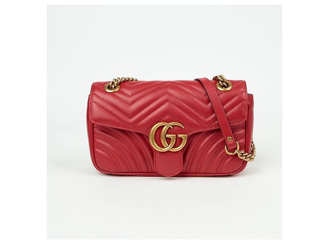 Gucci Borsa a spalla incrociata GG Marmont Small Rosso - vista 2