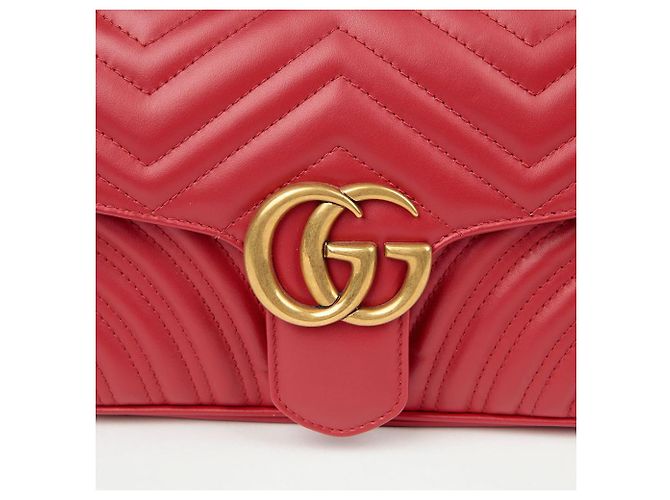 Gucci Borsa a spalla incrociata GG Marmont Small Rosso - vista 3