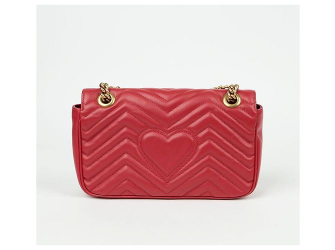 Gucci Borsa a spalla incrociata GG Marmont Small Rosso - vista 4