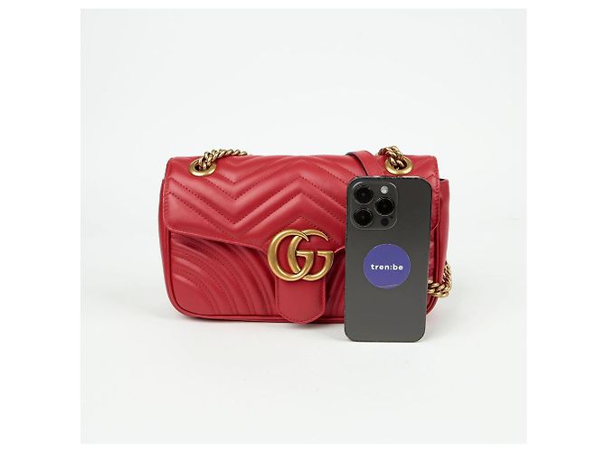 Gucci Borsa a spalla incrociata GG Marmont Small Rosso - vista 7