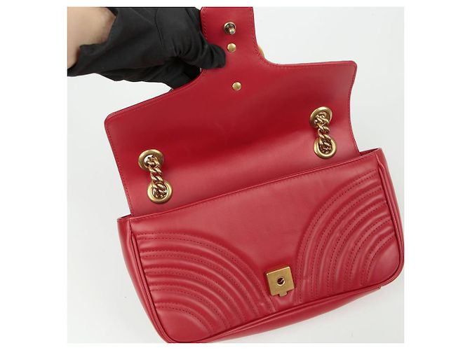 Gucci Borsa a spalla incrociata GG Marmont Small Rosso - vista 8
