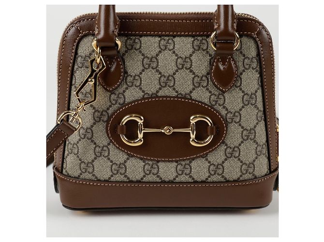 Gucci Borsa mini a mano con manico superiore Horsebit Marrone - vista 2