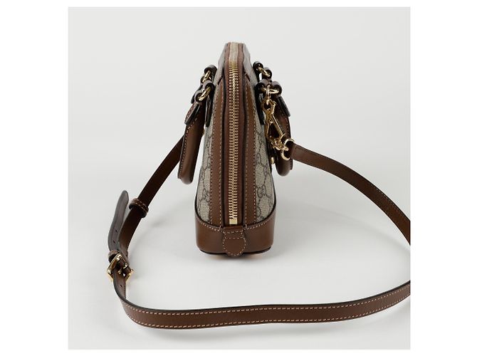 Gucci Borsa mini a mano con manico superiore Horsebit Marrone - vista 5