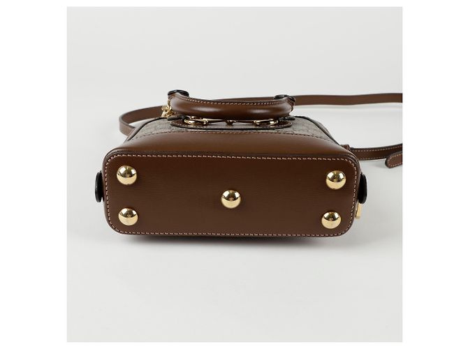 Gucci Borsa mini a mano con manico superiore Horsebit Marrone - vista 6