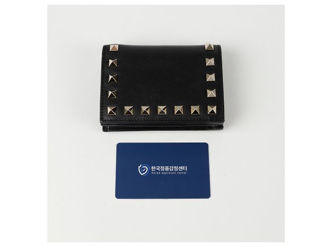 Valentino Cartera bi-fold Rockstud Negro - vista 8