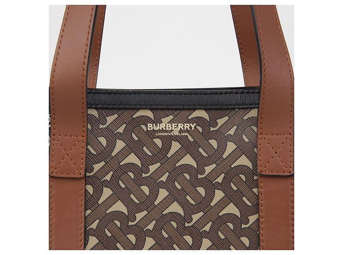Burberry Borsa a spalla con strisce monogrammate Marrone - vista 3
