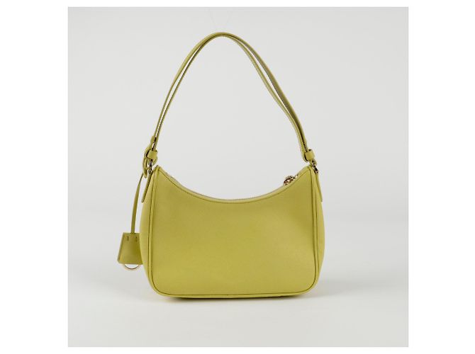 Saffiano Prada Borsa hobo con logo triangolare Verde - vista 7