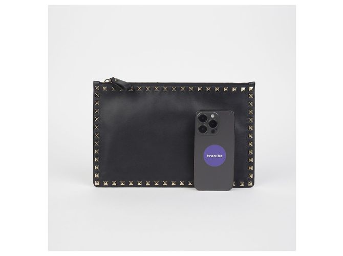 Valentino Clutch Rockstud Negro - vista 6
