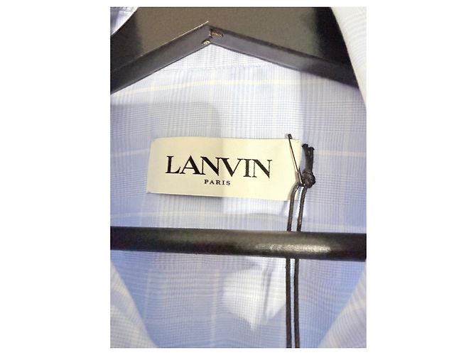 Klassisches Lanvin hellblau kariertes Hemd - Ansicht 3