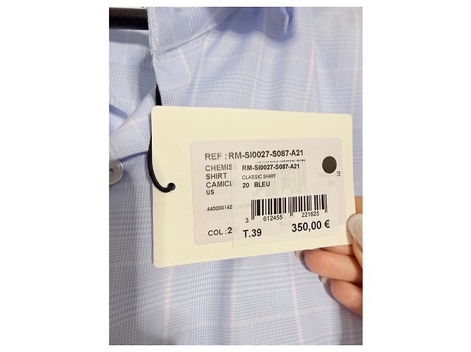 Klassisches Lanvin hellblau kariertes Hemd - Ansicht 4
