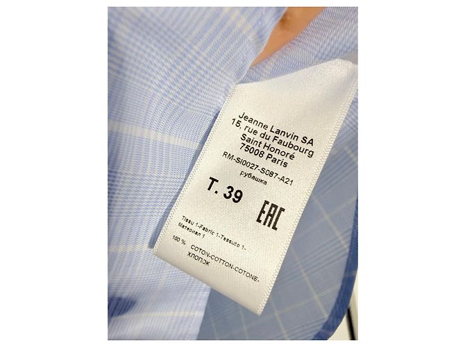 Klassisches Lanvin hellblau kariertes Hemd - Ansicht 5