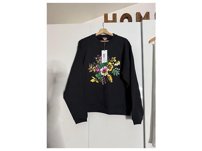 Kenzo Schwarzes Sweatshirt mit Floralprint Mehrfarben - Ansicht 2