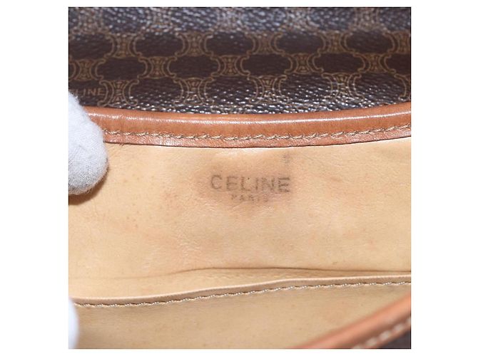Céline Celine Vintage Macadam Canvas und Leder Braun - Ansicht 7