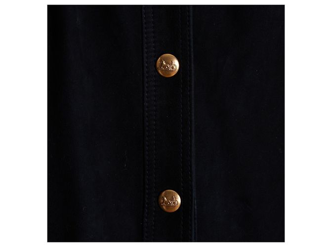 Céline um 1990 Schwarzes Wildleder-Maxikleid FR40 UK12 US8 - Ansicht 2