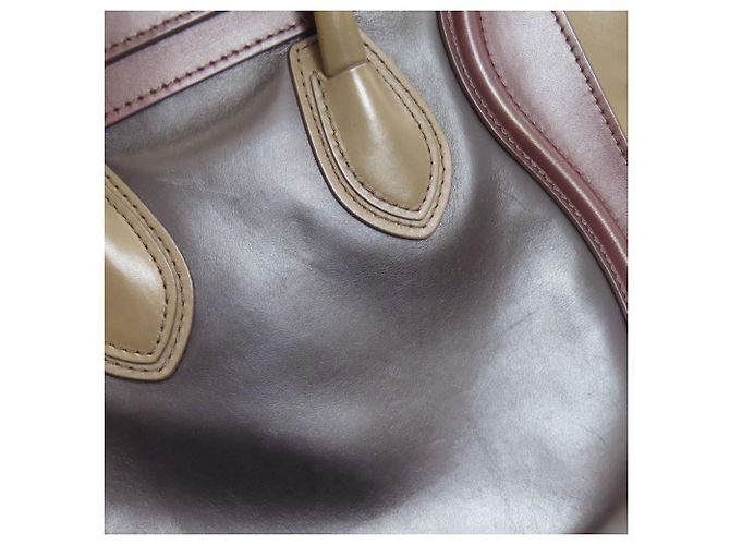Céline Borsa Tote Micro Luggage di Celine Marrone Nero Bordò - vista 19