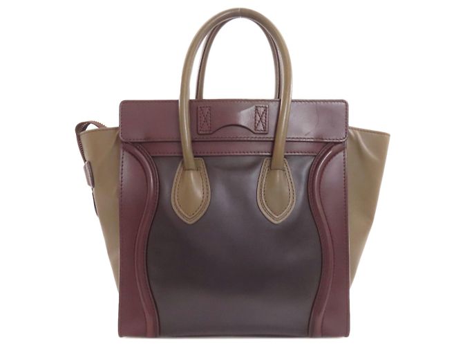 Céline Borsa Tote Micro Luggage di Celine Marrone Nero Bordò - vista 2