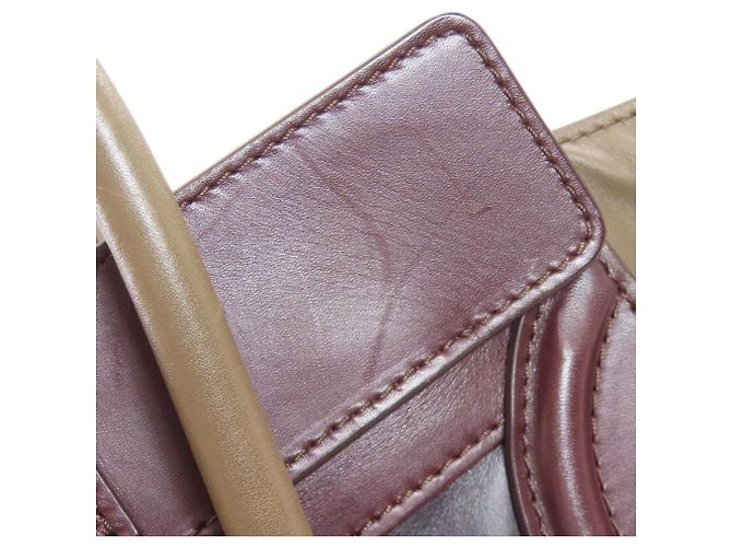 Céline Borsa Tote Micro Luggage di Celine Marrone Nero Bordò - vista 20