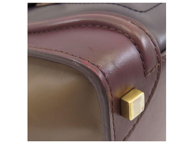 Céline Borsa Tote Micro Luggage di Celine Marrone Nero Bordò - vista 25