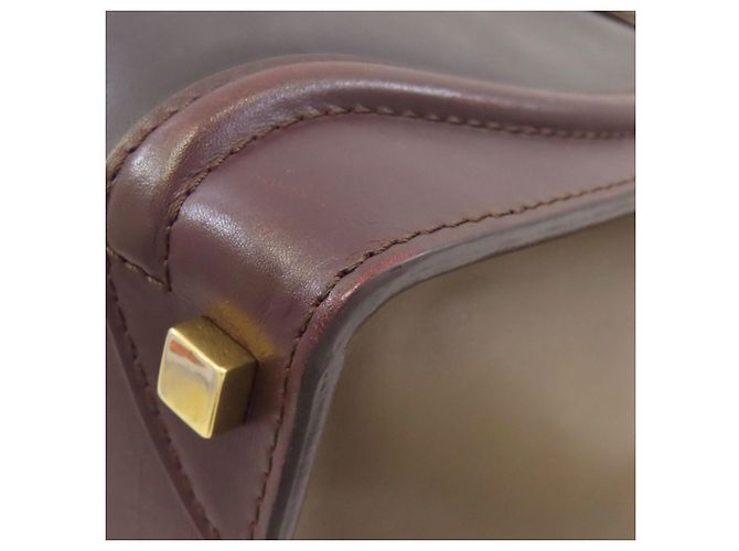 Céline Borsa Tote Micro Luggage di Celine Marrone Nero Bordò - vista 26