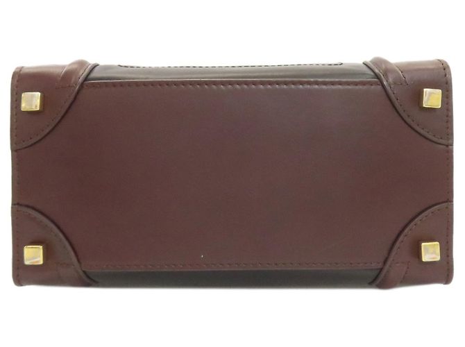 Céline Borsa Tote Micro Luggage di Celine Marrone Nero Bordò - vista 4