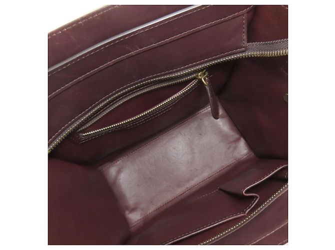 Céline Borsa Tote Micro Luggage di Celine Marrone Nero Bordò - vista 5