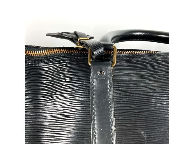 Borsa da viaggio Keepall 60 in pelle Epi Louis Vuitton Nero - vista 8