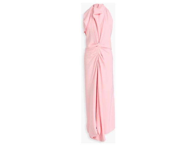 Vestido maxi drapeado asimétrico rosa Victoria Beckham Otoño 2024 - vista 2