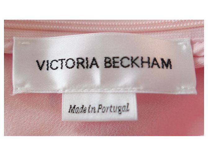 Vestido maxi drapeado asimétrico rosa Victoria Beckham Otoño 2024 - vista 8