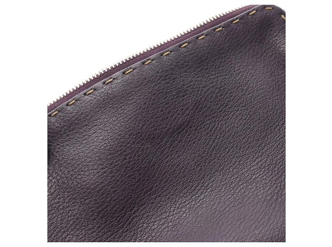 Borsa Pouch Selleria Fendi Porpora - vista 6