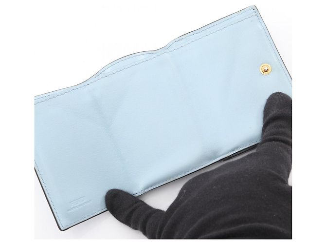 Fendi Blue Leather Tri-fold Wallet - view 3