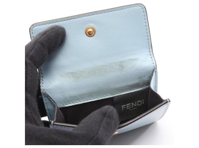 Fendi Blue Leather Tri-fold Wallet - view 6
