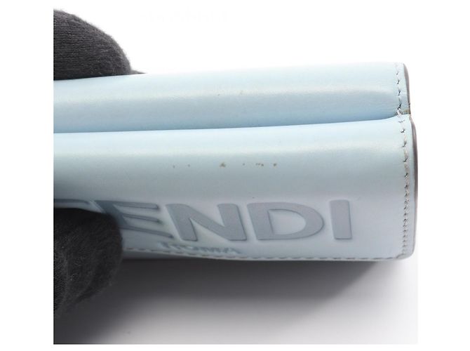 Fendi Blue Leather Tri-fold Wallet - view 8
