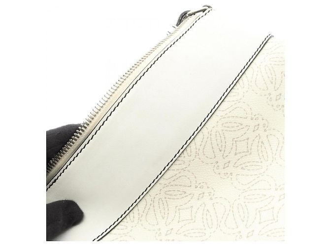 Borsa a Spalla Anagram Loewe Bianco - vista 10