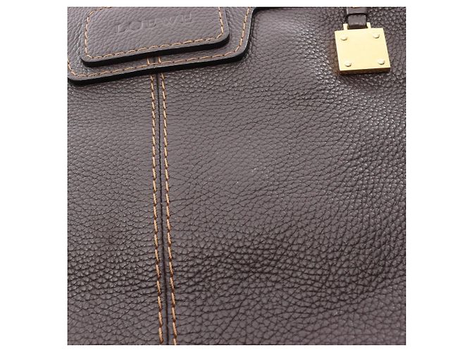 Borsa a spalla in pelle marrone Loewe - vista 13