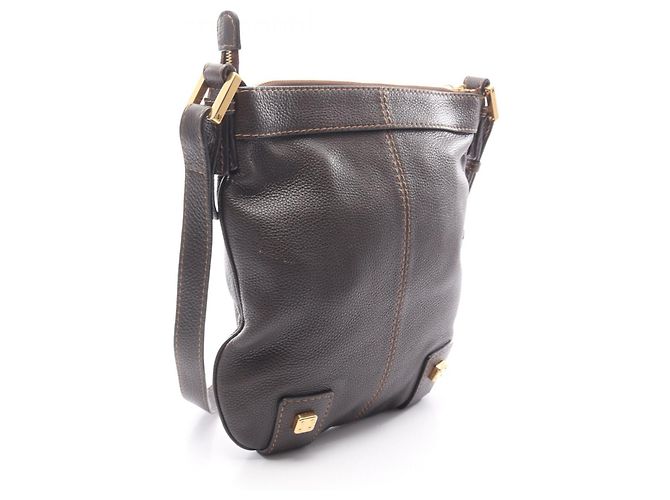 Borsa a spalla in pelle marrone Loewe - vista 2