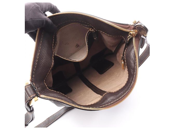 Borsa a spalla in pelle marrone Loewe - vista 3