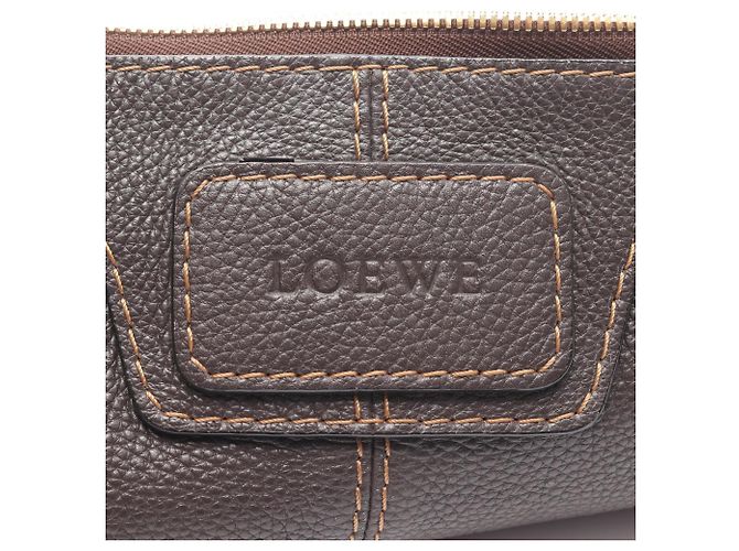 Borsa a spalla in pelle marrone Loewe - vista 4